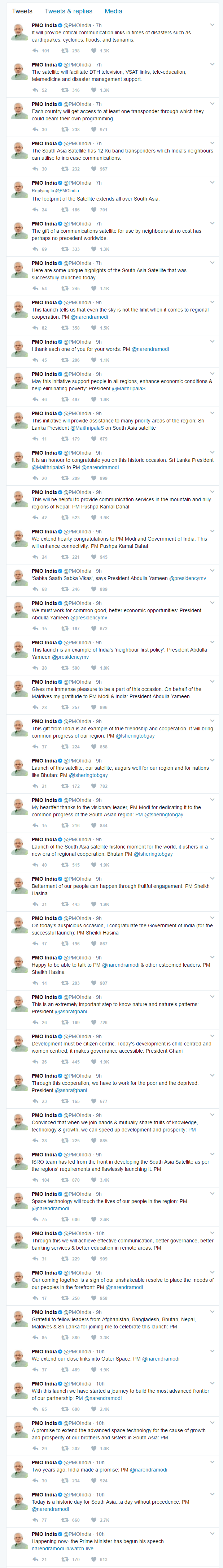 Tweets from PMO