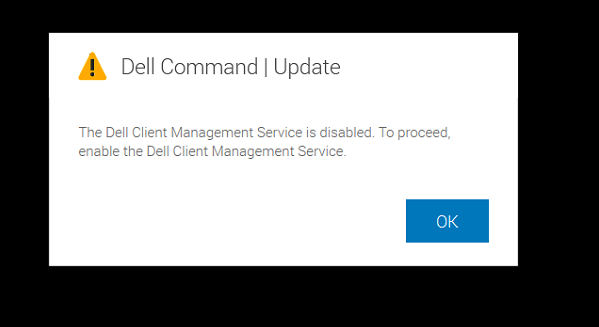 Dell Client Management service is disabled