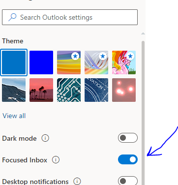 How to turn on the Focus tab on Outlook?