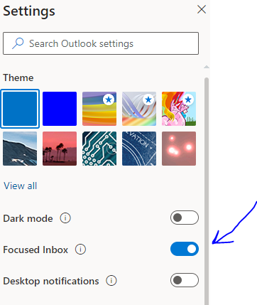 How to turn on the Focus tab on Outlook?
