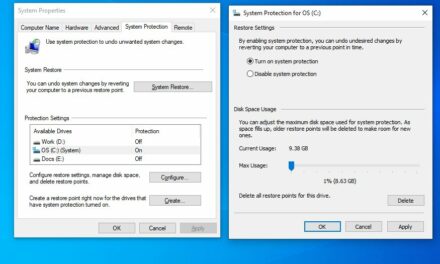 How to create System Restore in Windows 10