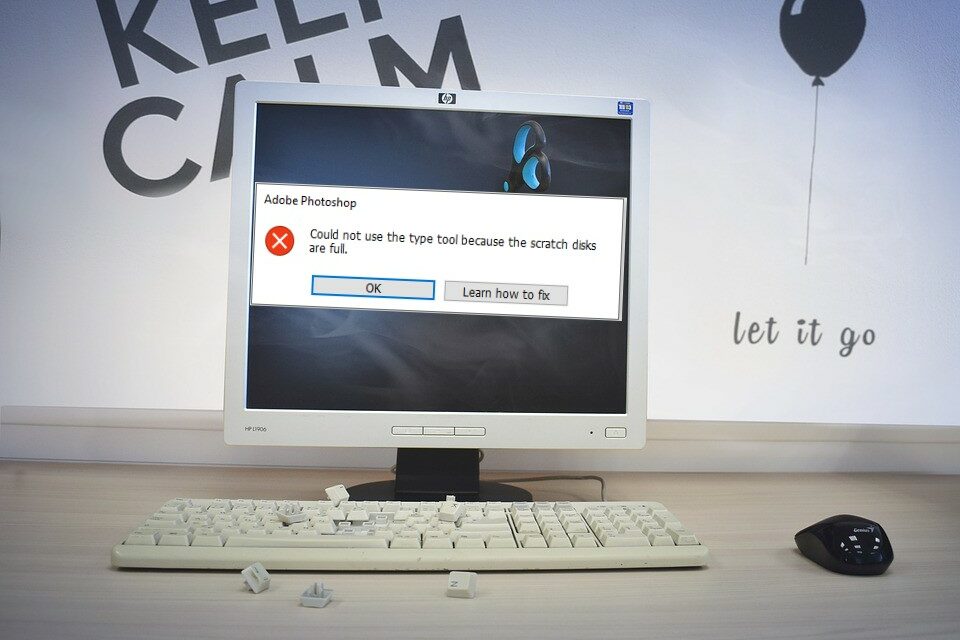 How to fix Photoshop error: “Could not use the type tool  because the scratch disks are full”